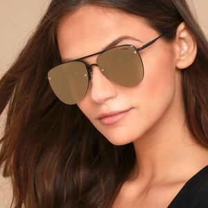 Le Specs The Prince Gold Mirrored Sunglasses